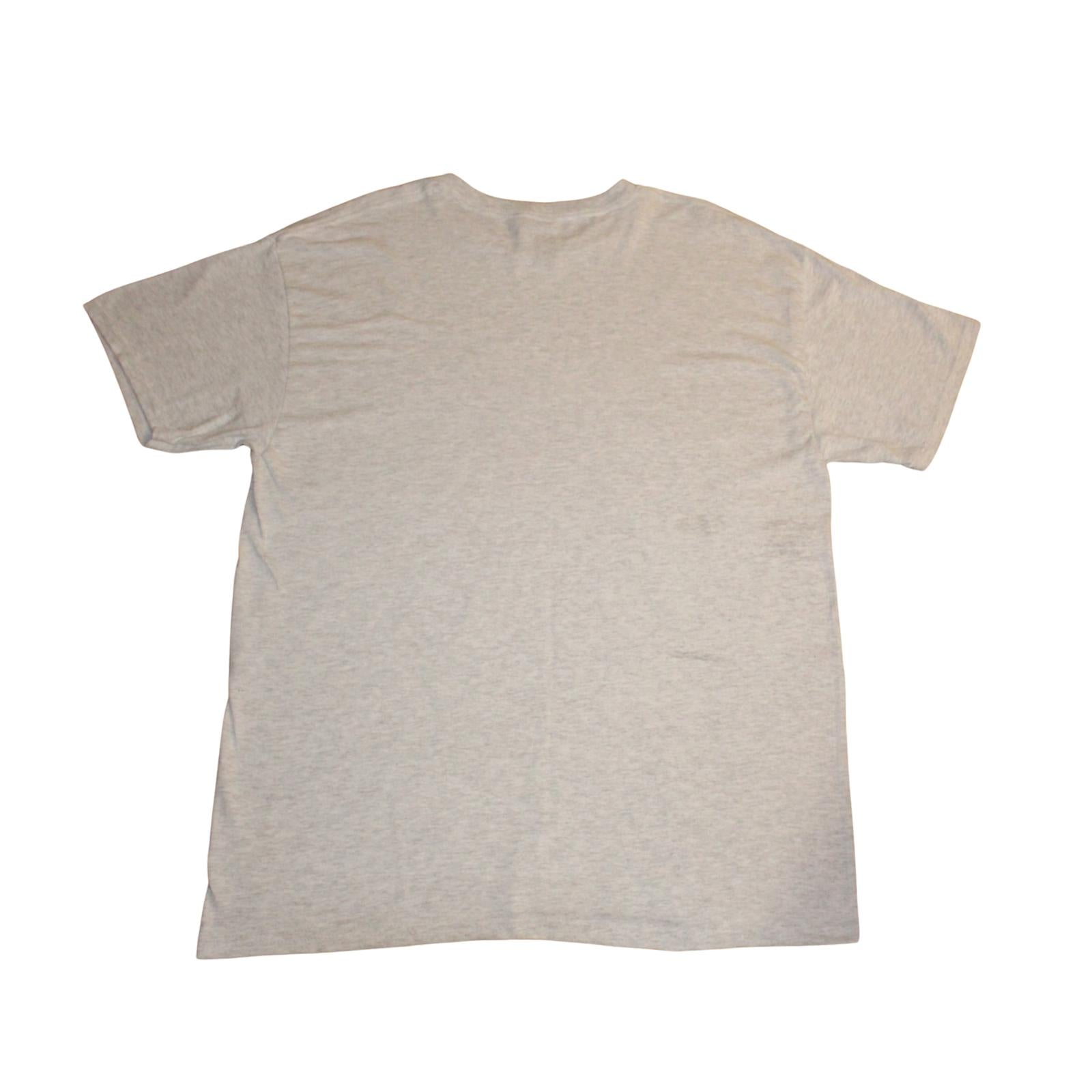 Beige t-shirt round neck sweat shirt, back view